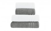 Handtuch-Set Anthrazit-Weiß, 4-teilig Handtuch-Set Anthrazit-Weiß, 4-teilig