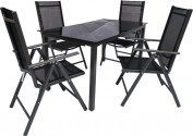 VCM Alu Sitzgruppe 140x80 Schwarzglas Gartenmöbel Gartengarnitur Tisch Stuhl Essgruppe Gartenset VCM Alu Sitzgruppe 140x80 Schwarzglas Gartenmöbel Gartengarnitur Tisch Stuhl Essgruppe Gartenset