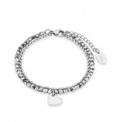 s.Oliver Damen-Armband mit Herz-Anhänger Edelstahl Glassteine silber s.Oliver Damen-Armband mit Herz-Anhänger Edelstahl Glassteine silber