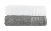 Duschtuch (70 x 140cm), 2er-Set Anthrazit-Weiß Duschtuch (70 x 140cm), 2er-Set Anthrazit-Weiß