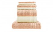 Handtuch-Set Creme-Hellorange, 7-teilig Handtuch-Set Creme-Hellorange, 7-teilig