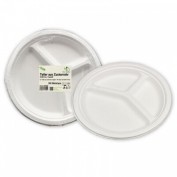 Teller aus Zuckerrohr ø 26 cm 3-get. GL 50-Stück Teller aus Zuckerrohr ø 26 cm 3-get. GL 50-Stück