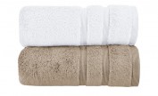 Handtuch (50 x 100cm), 2er-Set Weiß-Hellbraun Handtuch (50 x 100cm), 2er-Set Weiß-Hellbraun