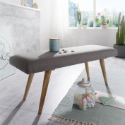 WOHNLING Sitzbank SALIM Grau 117x51x38 cm WOHNLING Sitzbank SALIM Grau 117x51x38 cm