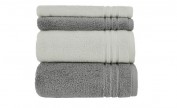 Handtuch-Set Anthrazit-Hellgrau, 4-teilig Handtuch-Set Anthrazit-Hellgrau, 4-teilig