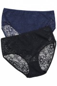 Slips, 2er-Pack, transparente Spitze, schwarz/blau Slips, 2er-Pack, transparente Spitze, schwarz/blau
