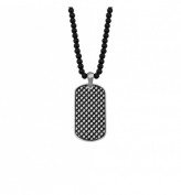 s.Oliver Herren-Kette mit Dog Tag-Anhänger Edelstahl Onyx schwarz matt s.Oliver Herren-Kette mit Dog Tag-Anhänger Edelstahl Onyx schwarz matt