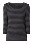 Montego Shirt mit Streifenmuster - Anthrazit meliert Montego Shirt mit Streifenmuster - Anthrazit meliert