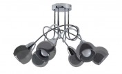Deckenleuchte, 6-flammig, Rauchglas Deckenleuchte, 6-flammig, Rauchglas