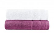 Badetuch (100 x 150cm), 2er-Set Weiß-Beere Badetuch (100 x 150cm), 2er-Set Weiß-Beere