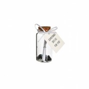 Geschenkglas mit Zettel, H:9cm, gold Geschenkglas mit Zettel, H:9cm, gold