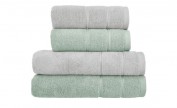 Handtuch-Set Silbergrau-Mint, 4-teilig Handtuch-Set Silbergrau-Mint, 4-teilig