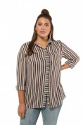 Hemdbluse, Streifen, Langarm Hemdbluse, Streifen, Langarm