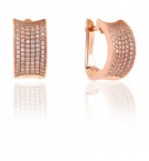 Ohrringe Dinami - 18K Roségold plattiert mit weißen Zirkonia Ohrringe Dinami - 18K Roségold plattiert mit weißen Zirkonia