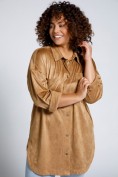 Suede-Hemd, oversized, Hemdkragen, Langarm, Wildleder Optik Suede-Hemd, oversized, Hemdkragen, Langarm, Wildleder Optik