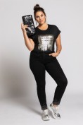 T-Shirt, glänzendes Statement, Oversized, hinten länger T-Shirt, glänzendes Statement, Oversized, hinten länger