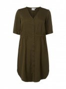 Junarose PLUS SIZE - Kleid mit Knopfleiste - Khaki Junarose PLUS SIZE - Kleid mit Knopfleiste - Khaki