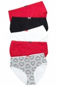 Slips, 5er-Pack, schwarz/ weiß / rot/ Herzen Slips, 5er-Pack, schwarz/ weiß / rot/ Herzen