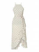 Bardot Kleid mit Punktemuster - Weiß Bardot Kleid mit Punktemuster - Weiß