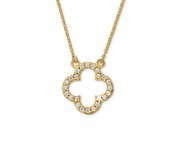 Gold-Kette Kleeblatt Zirkonia Gold-Kette Kleeblatt Zirkonia