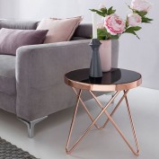 Wohnling Design Beistelltisch DANA Dreibein Metall Glas ø 42 cm Schwarz / Kupfer Wohnzimmertisch v Wohnling Design Beistelltisch DANA Dreibein Metall Glas ø 42 cm Schwarz / Kupfer Wohnzimmertisch v