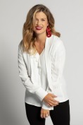 Bluse, Twill-Qualität, asymmetrischer Volant, Langarm Bluse, Twill-Qualität, asymmetrischer Volant, Langarm